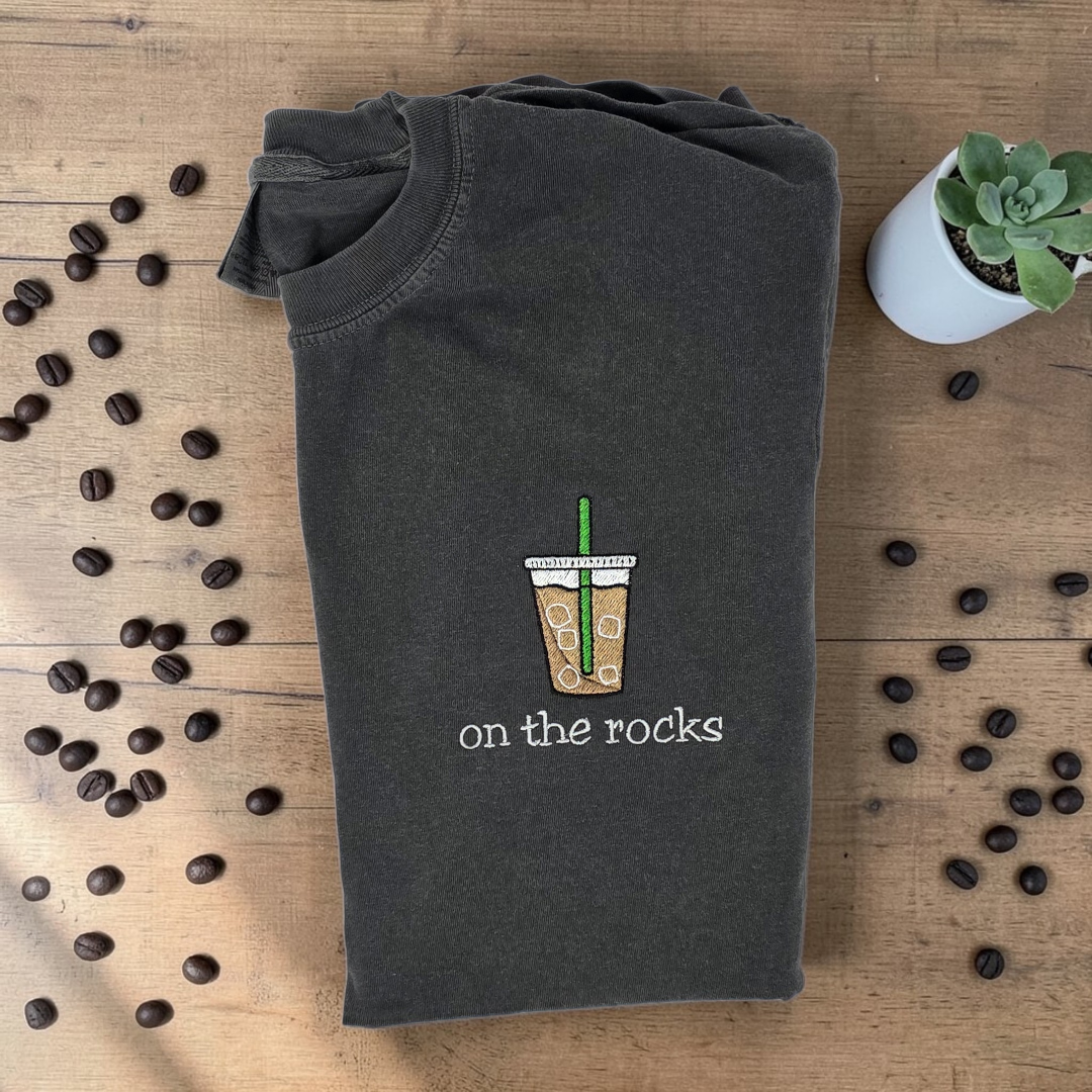 Comfort Colors Short Sleeve T-Shirt - Pepper with Embroidered Design