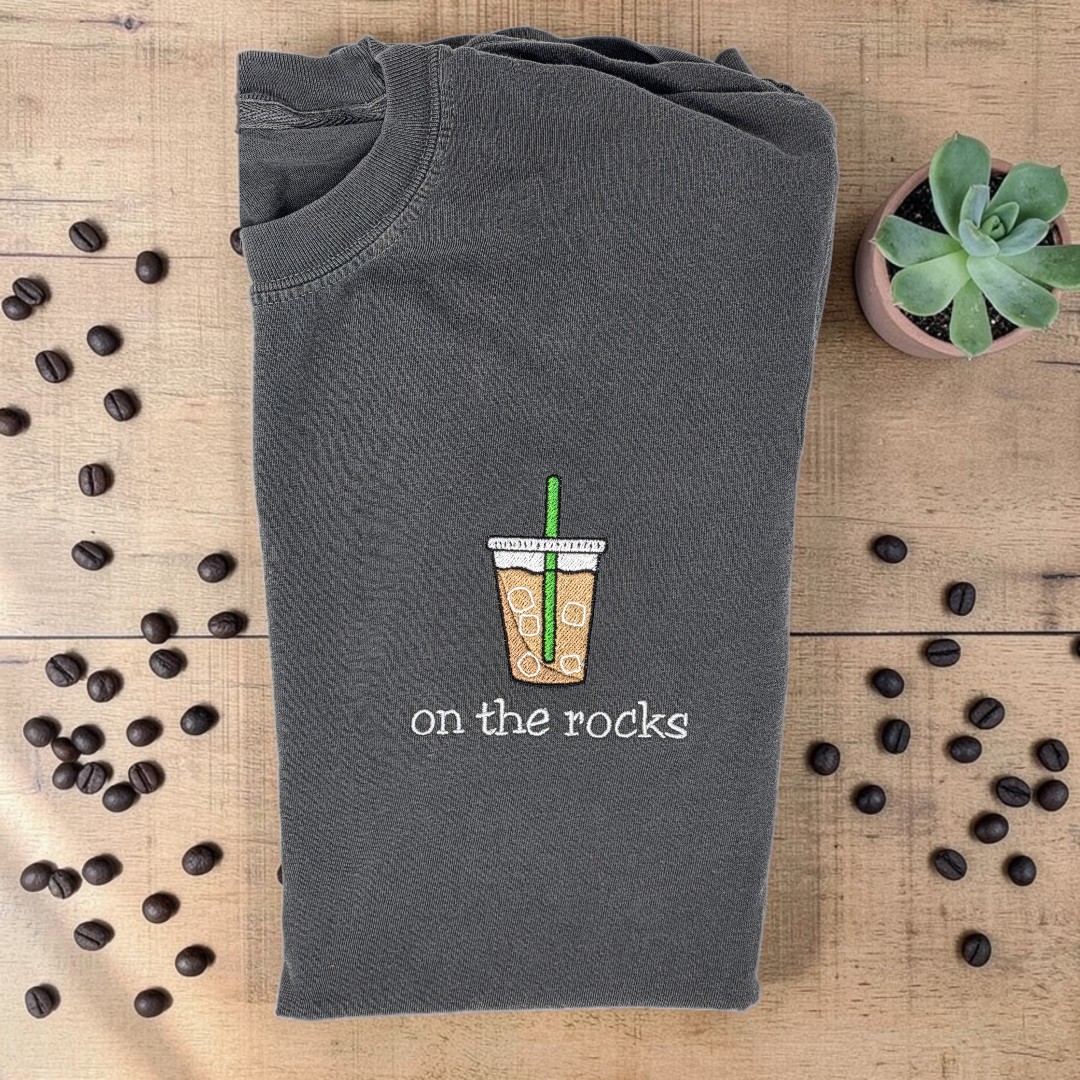 Comfort Colors Short Sleeve T-Shirt - Pepper with Embroidered Design