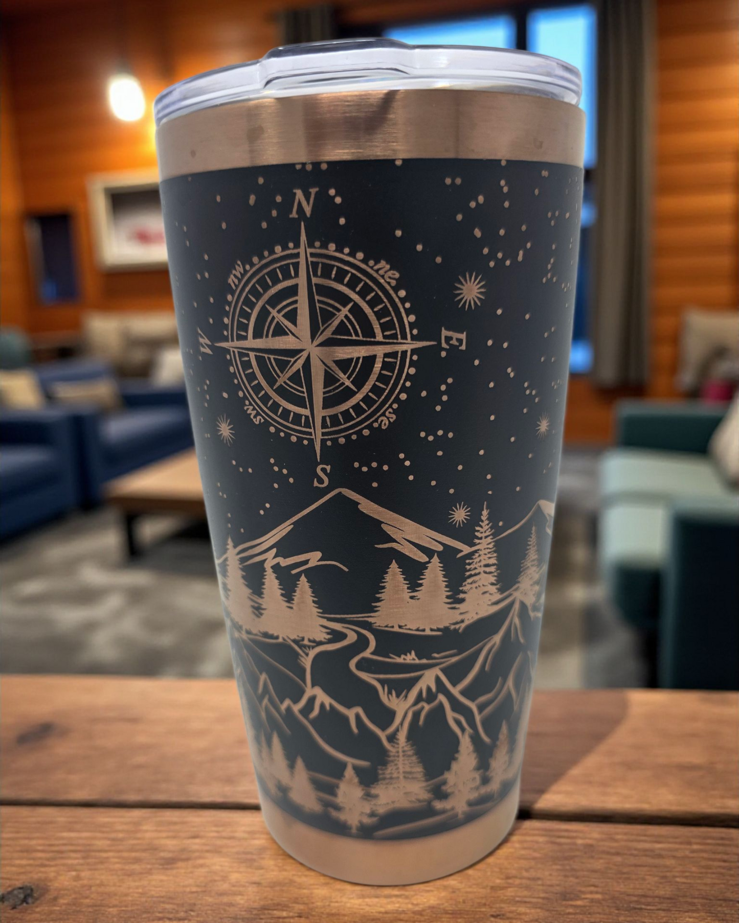 20oz Black & Copper “Not All Who Wander Are Lost” Laser-Engraved Tumbler