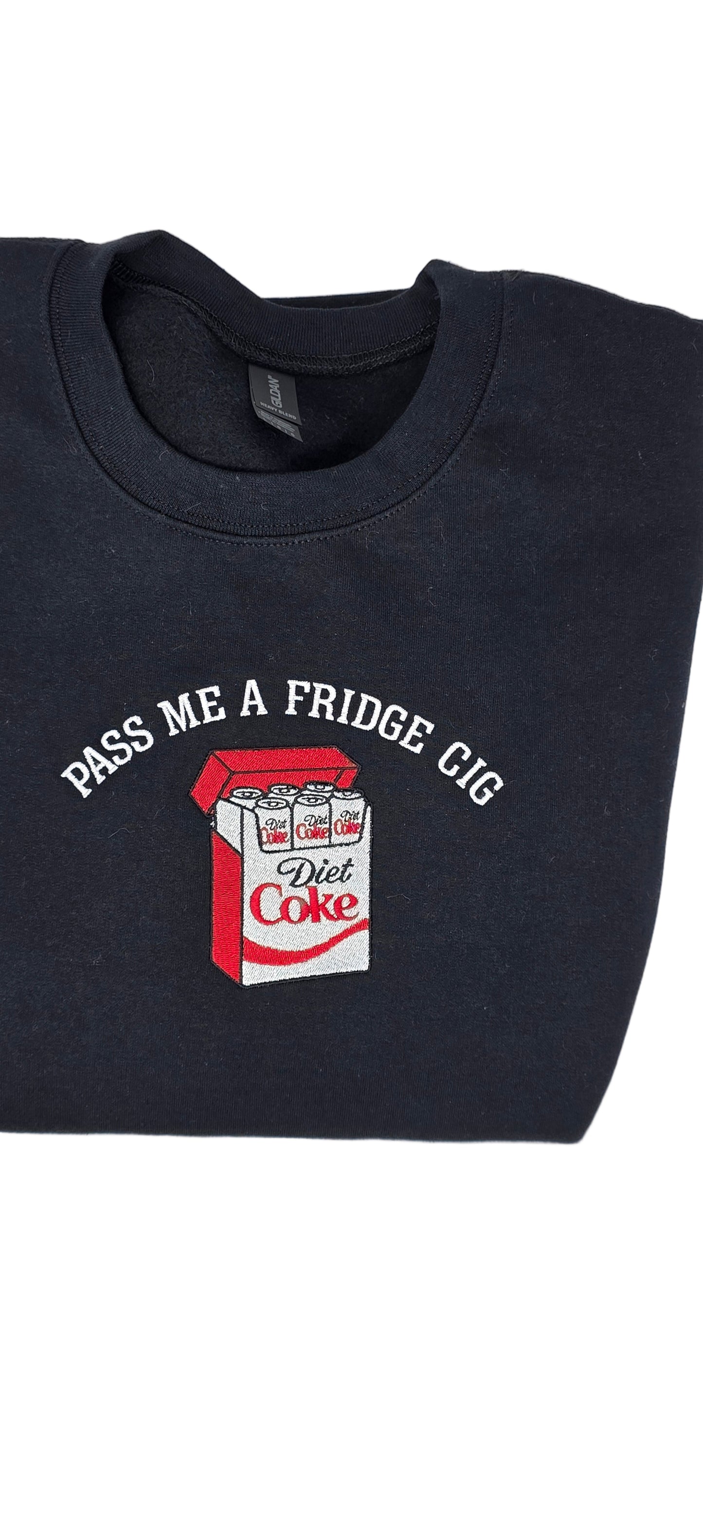 Black Embroidered “Fridge Cig” Diet Coke Crewneck Sweatshirt