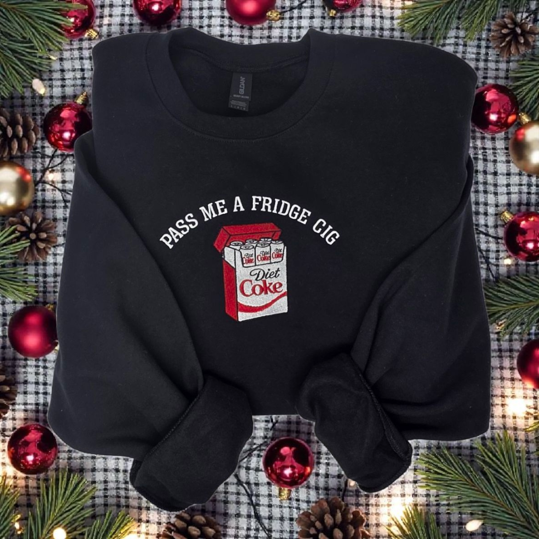 Black Embroidered “Fridge Cig” Diet Coke Crewneck Sweatshirt