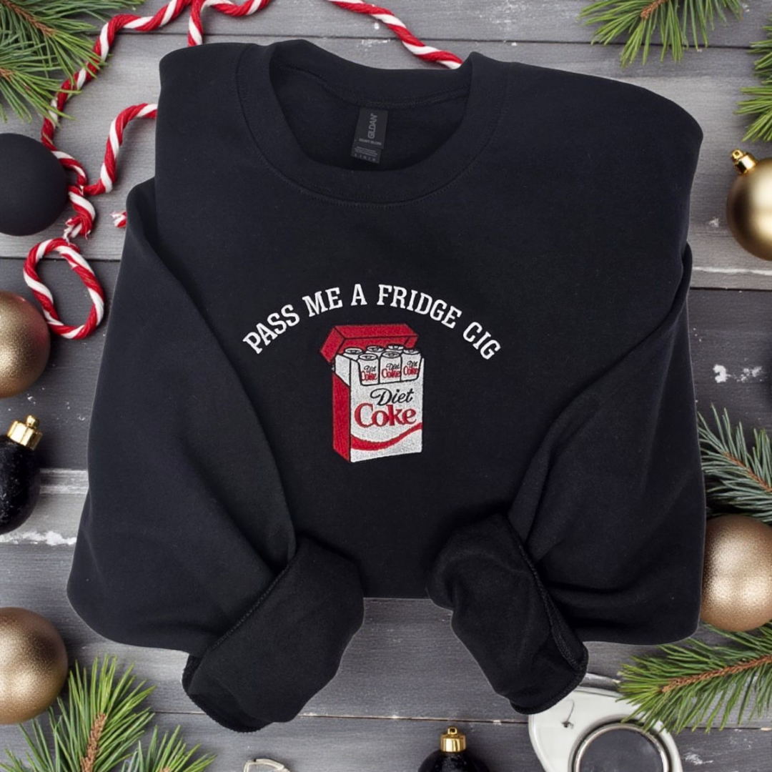 Black Embroidered “Fridge Cig” Diet Coke Crewneck Sweatshirt