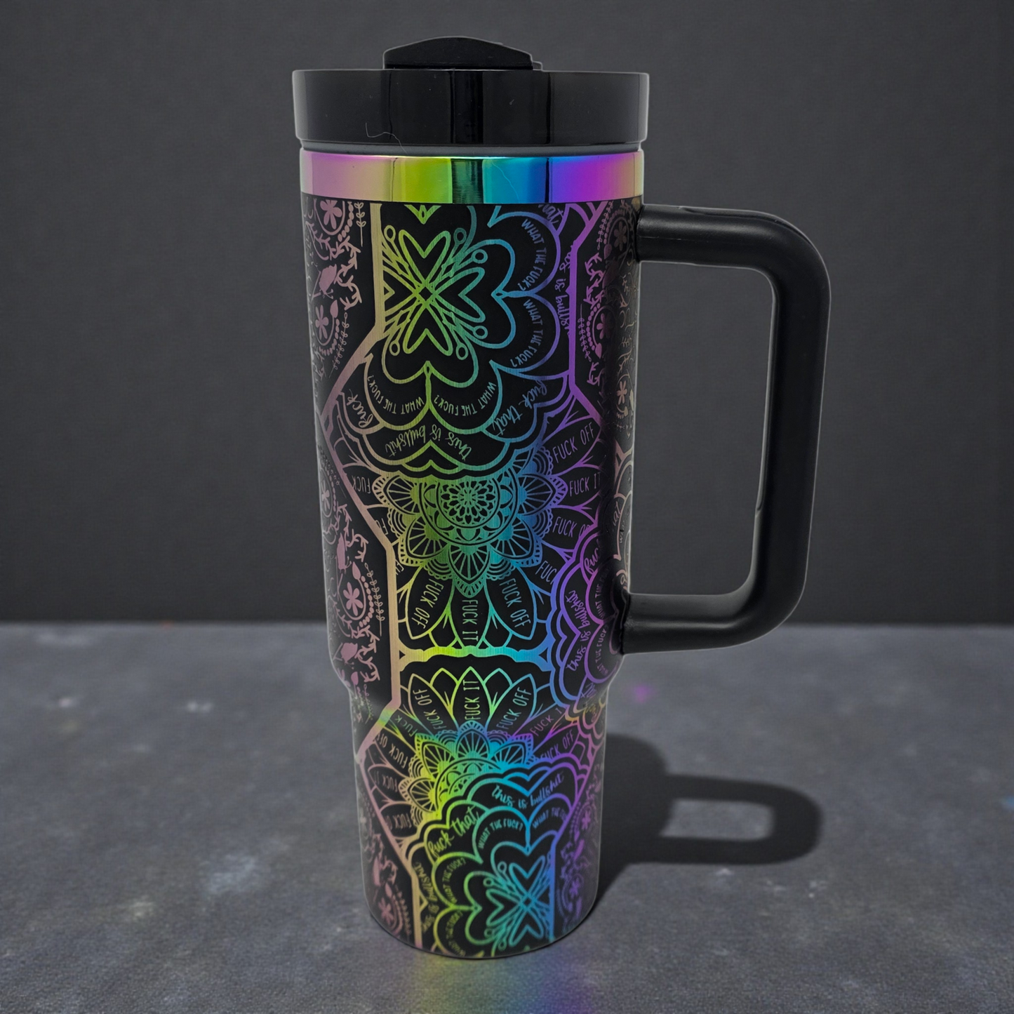 30oz Nurse Mandala Cuss Cup - Laser Engraved Hidden Swear Words