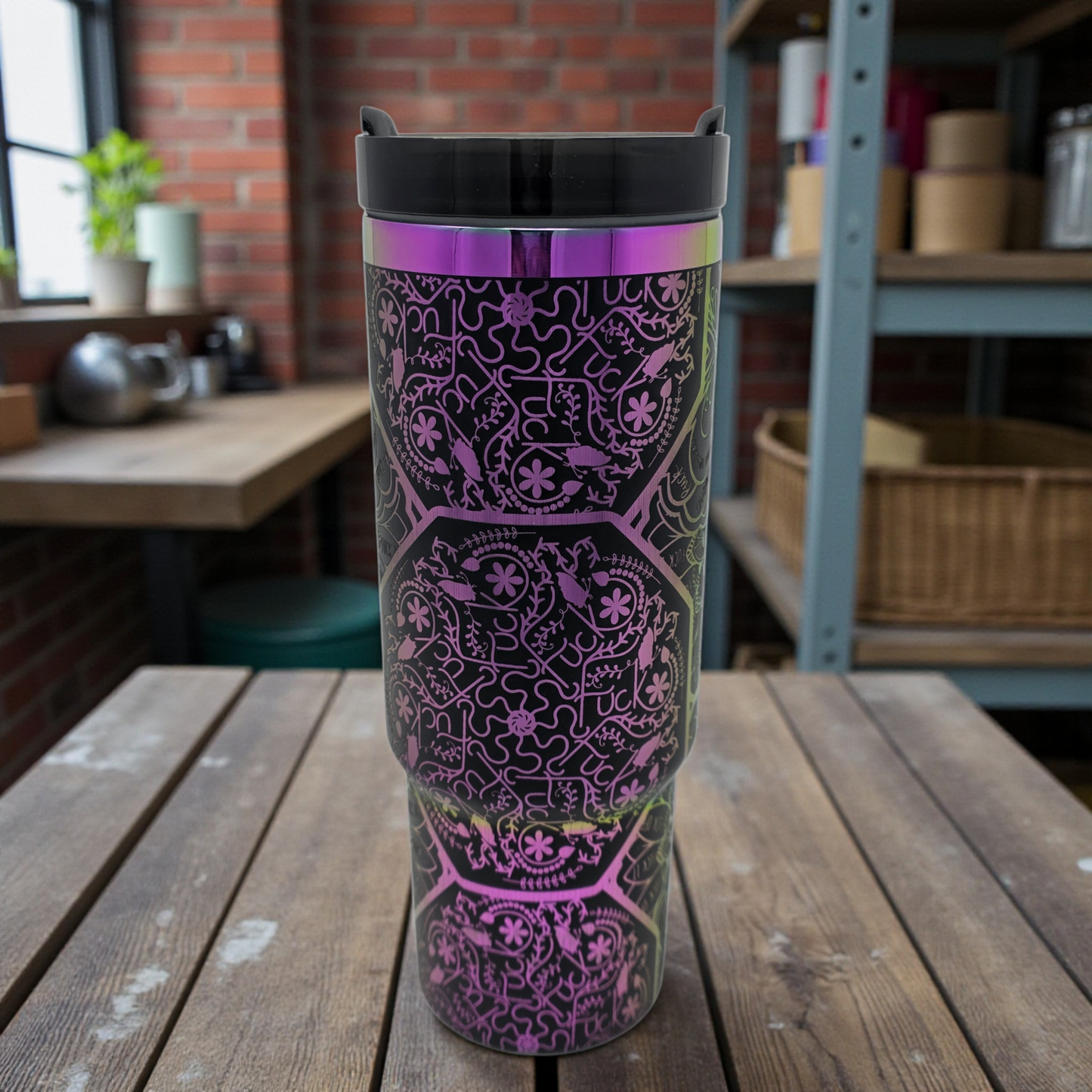 30oz Nurse Mandala Cuss Cup - Laser Engraved Hidden Swear Words