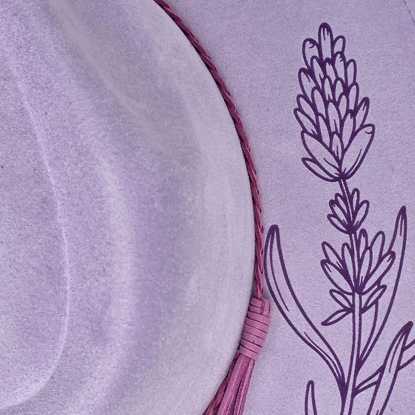 Lavender Vegan Suede Wide Brim Hat - Laser Engraved Floral Design