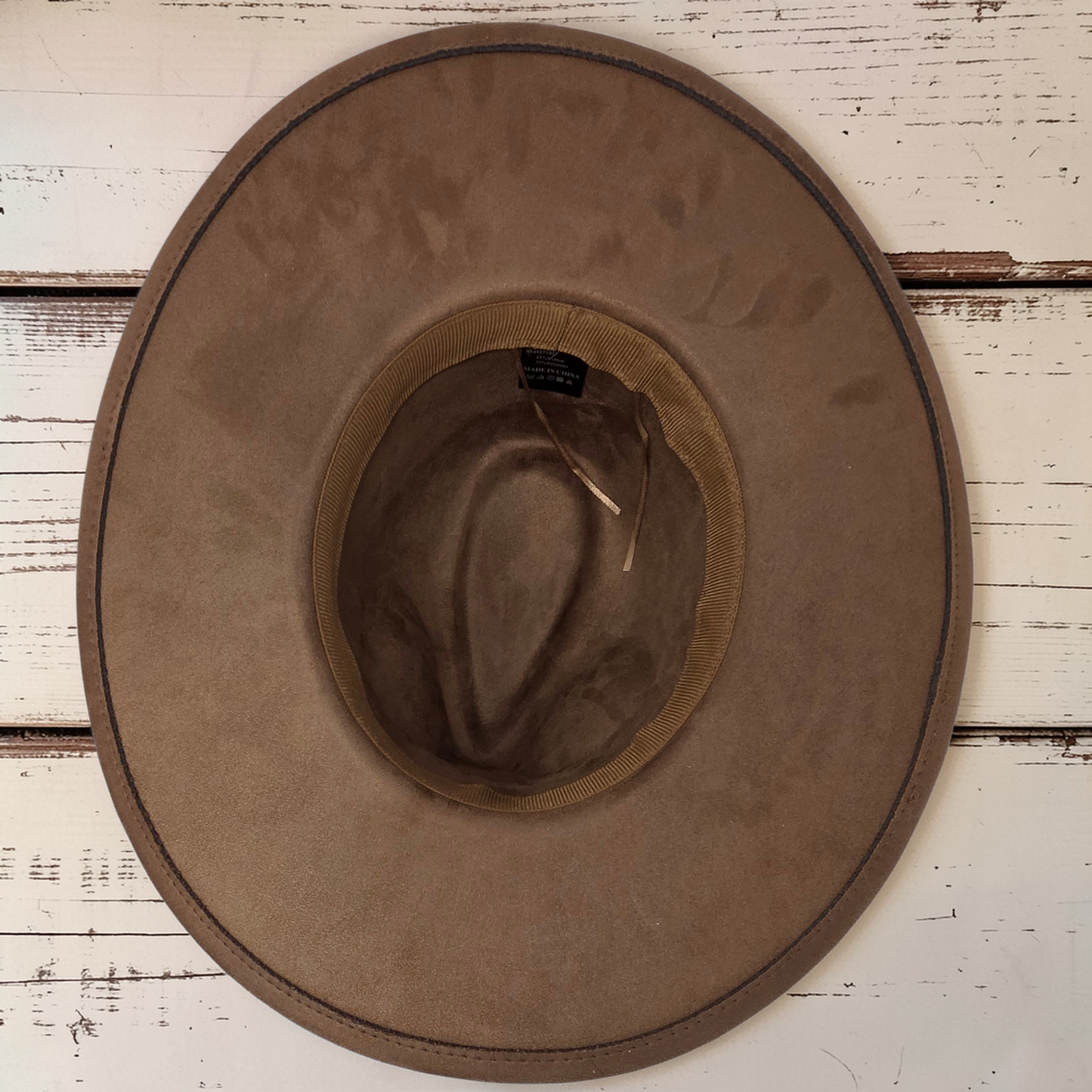 Vegan Suede Wide Brim Hat - Laser Engraved Gardenia Floral Design