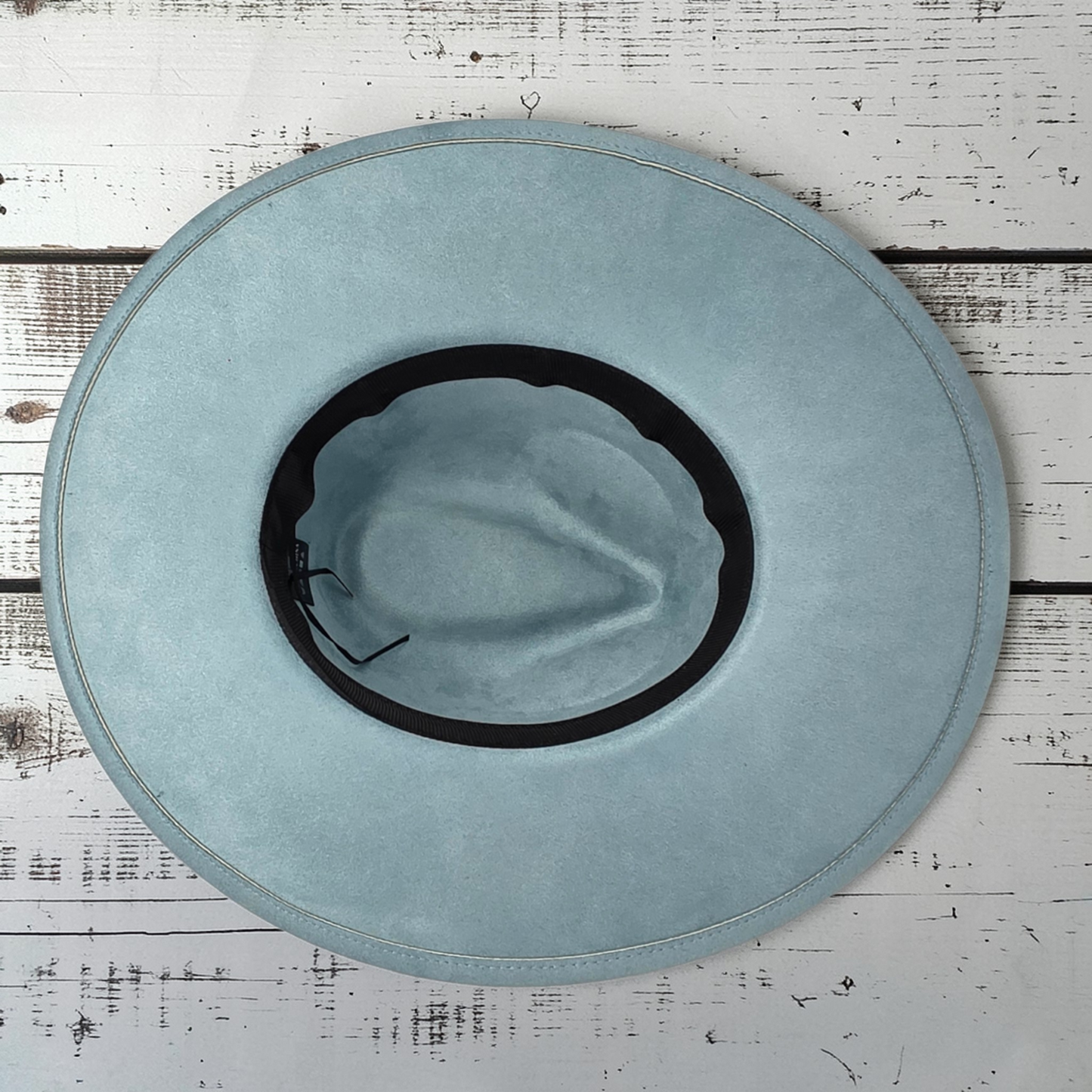 Vegan Suede Wide Brim Hat - Laser Engraved Gardenia Floral Design