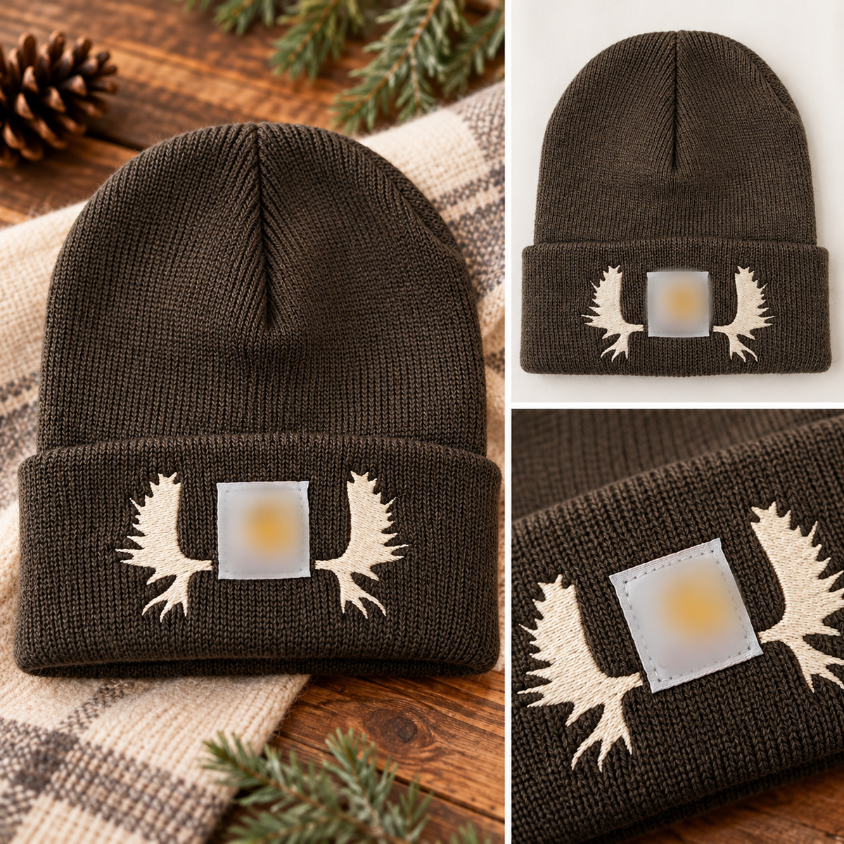 YOUTH Size Beanie with Moose Antlers