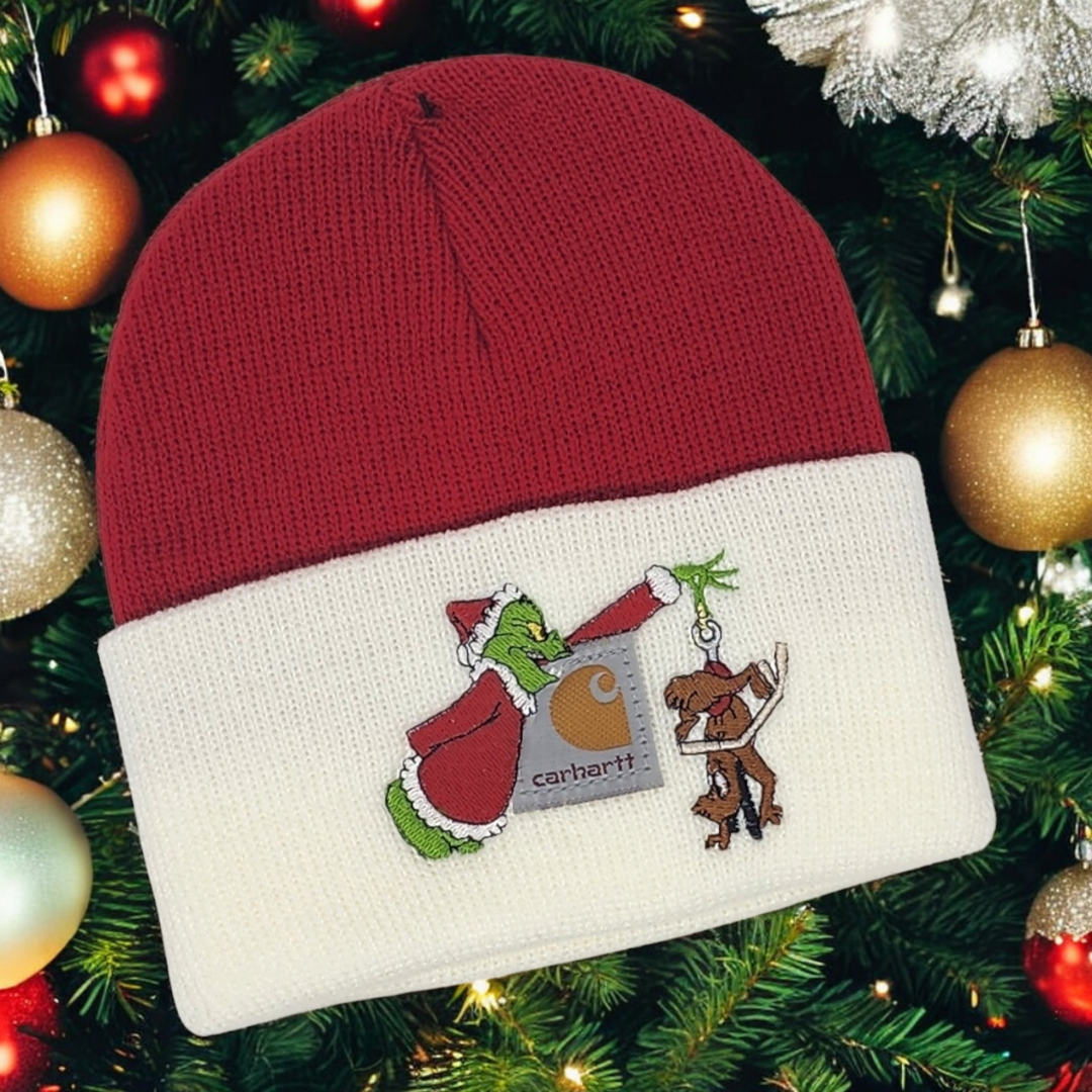 TODDLER or YOUTH Size Christmas Embroidered Beanie