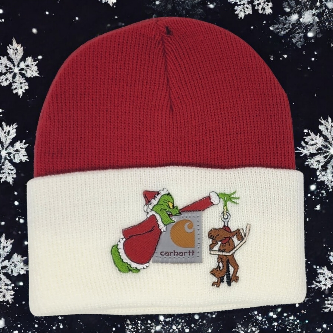 TODDLER or YOUTH Size Christmas Embroidered Beanie