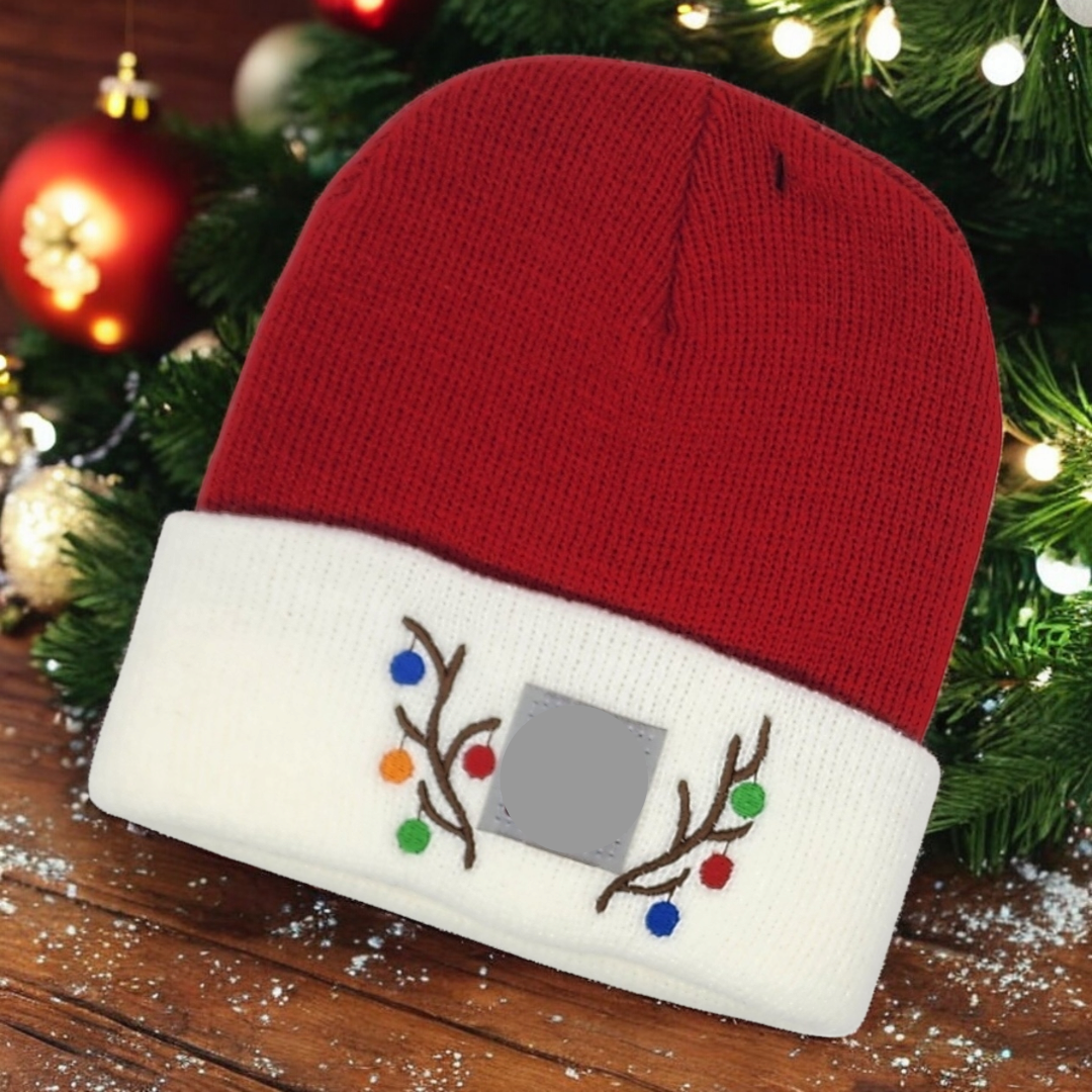 TODDLER or YOUTH Size Christmas Embroidered Beanie