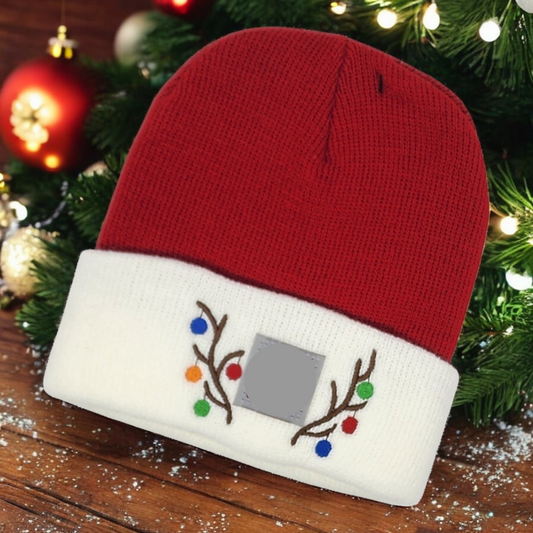 TODDLER or YOUTH Size Christmas Embroidered Beanie