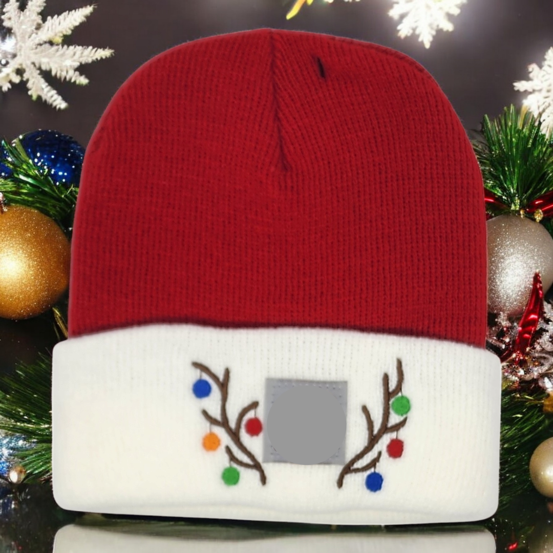 TODDLER or YOUTH Size Christmas Embroidered Beanie