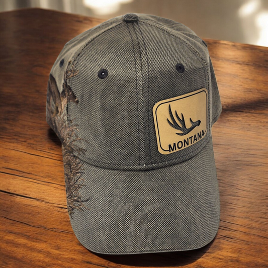 Montana Buck Laser Engraved Patch Snapback