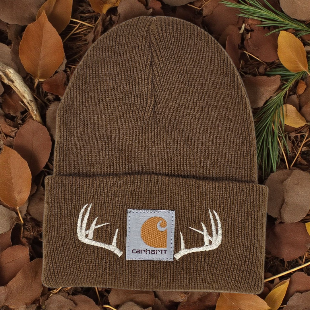 TODDLER/BABY Moose Deer or Elk Antler beanie  Embroidered Boy's Winter Hat Woodland Theme Outdoor Mountain Wildlife Child Hat Baby Boy Hat
