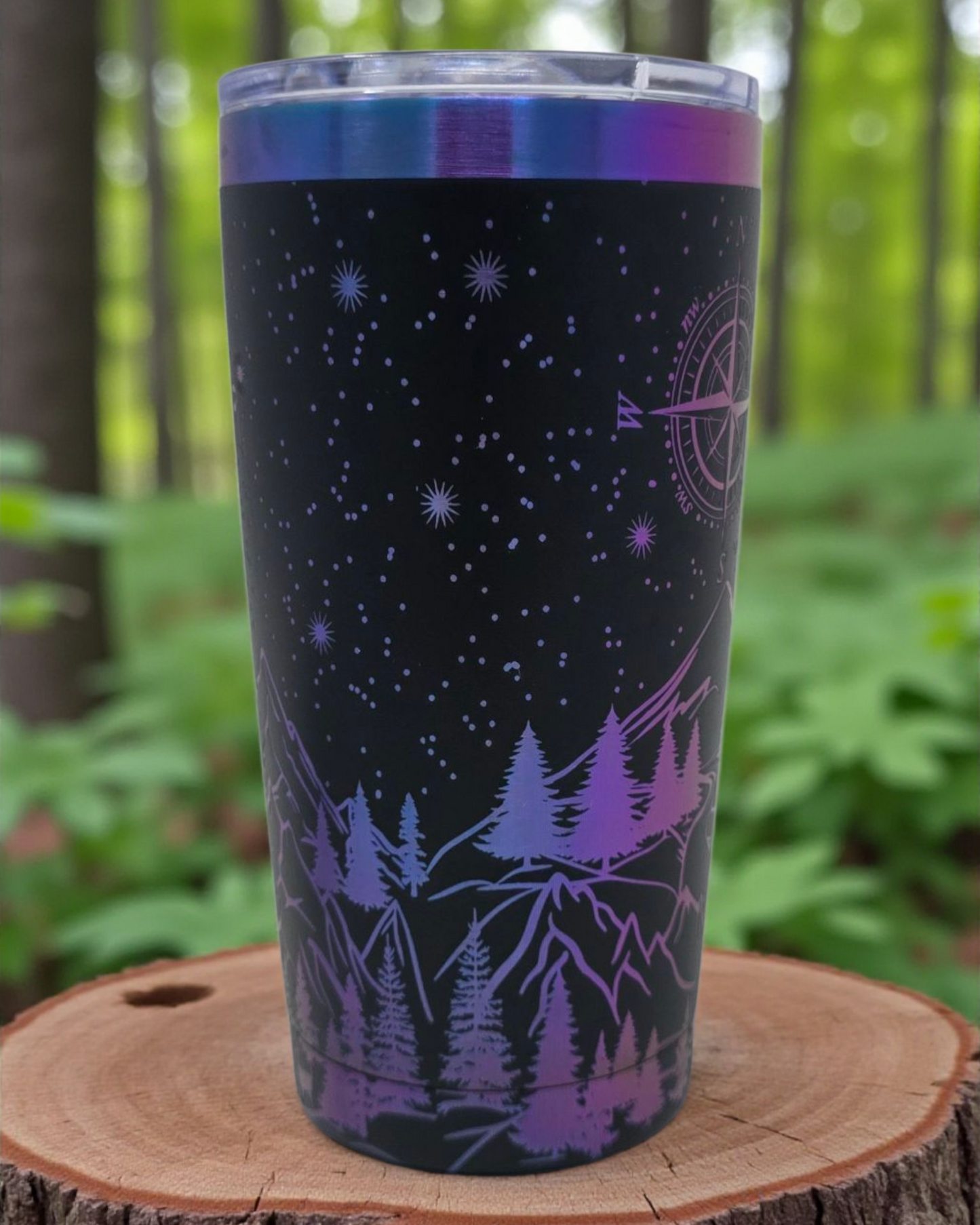 20oz Black Chroma “Not All Who Wander Are Lost” Laser-Engraved Tumbler