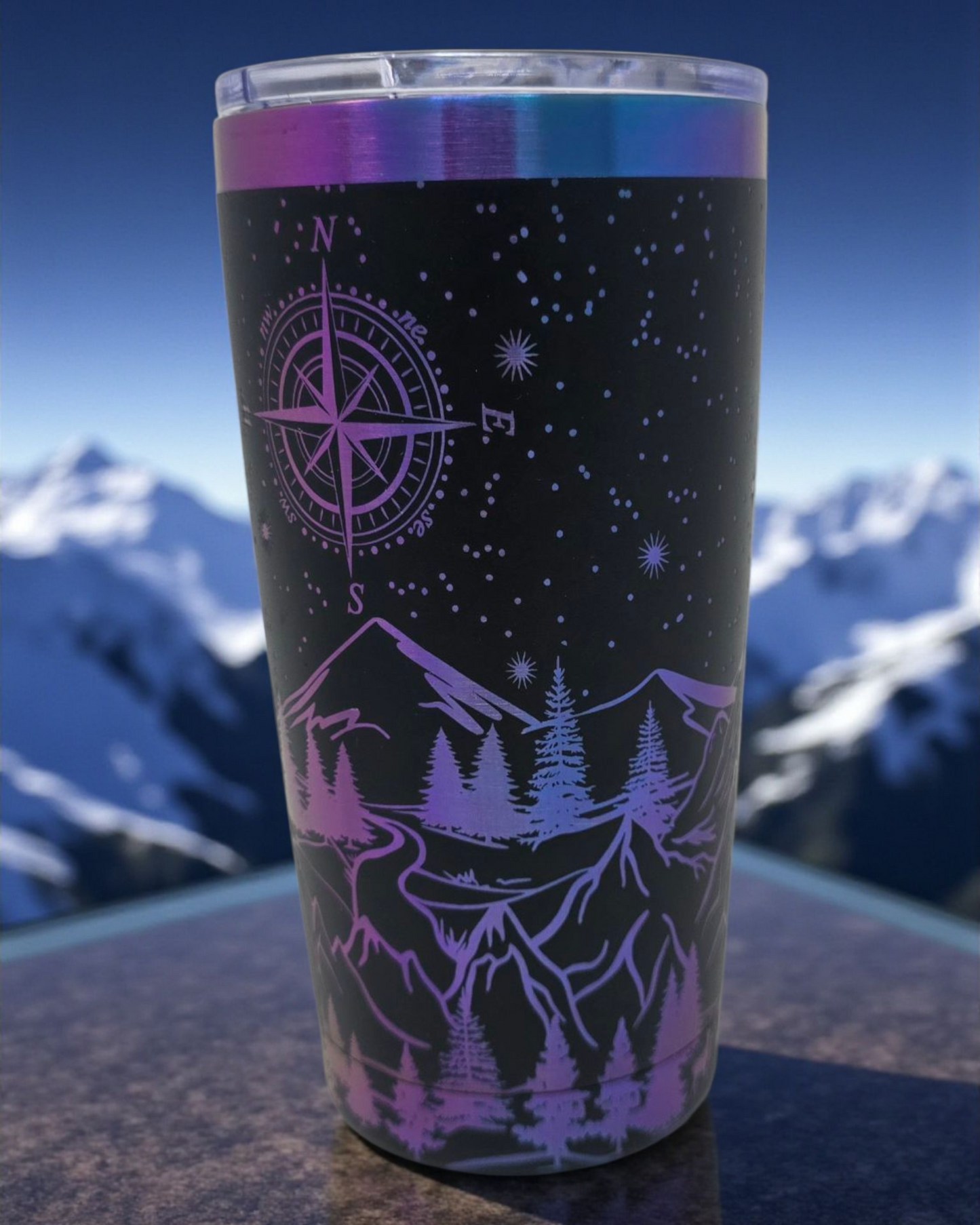 20oz Black Chroma “Not All Who Wander Are Lost” Laser-Engraved Tumbler