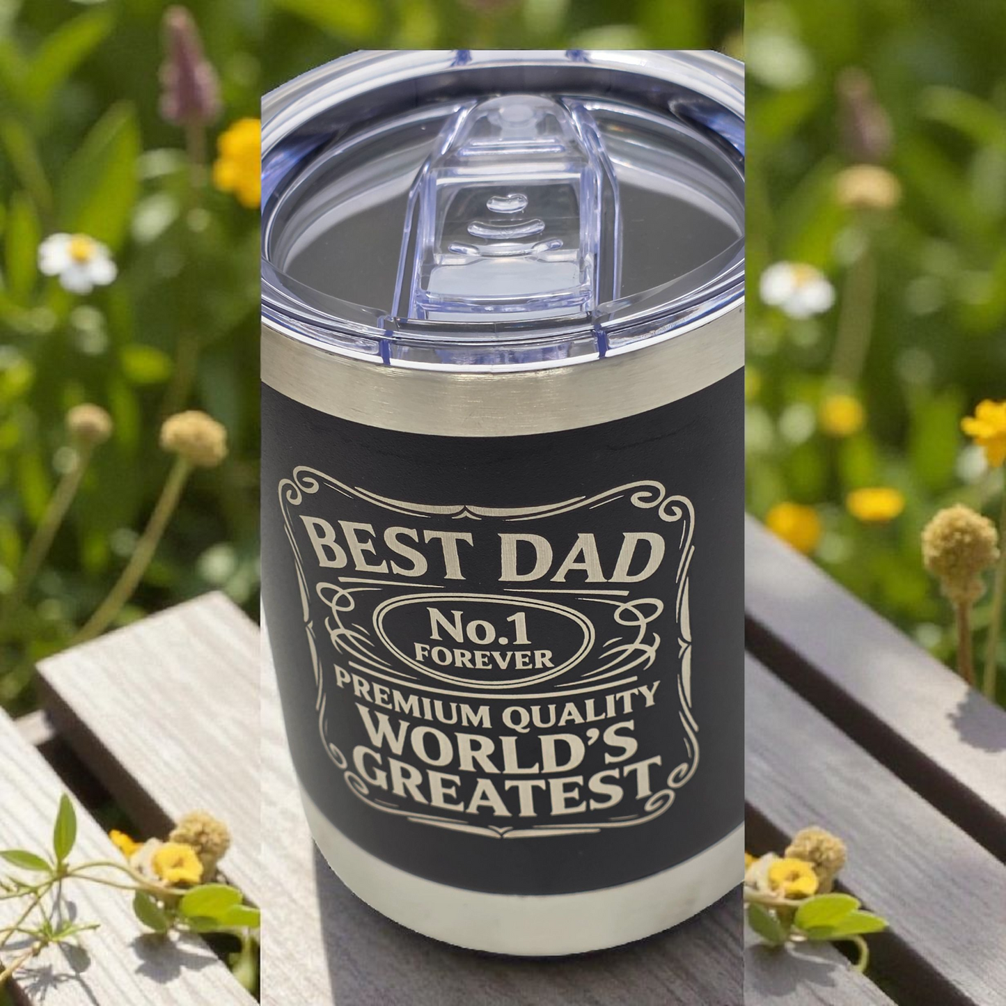 10oz Laser Engraved “Best Dad” Tumbler – Premium Stainless Steel Gift