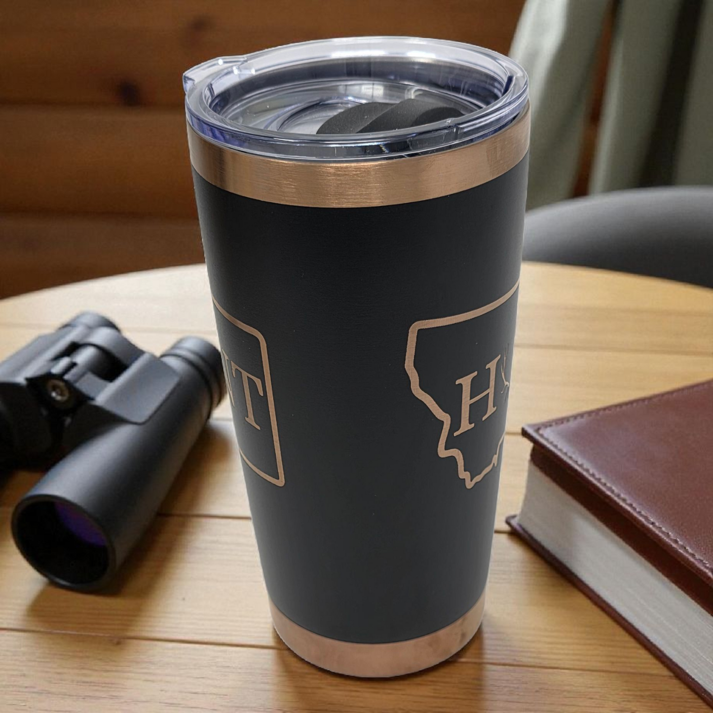 Laser Engraved 20oz Tumbler – Montana Hunt Antler Design