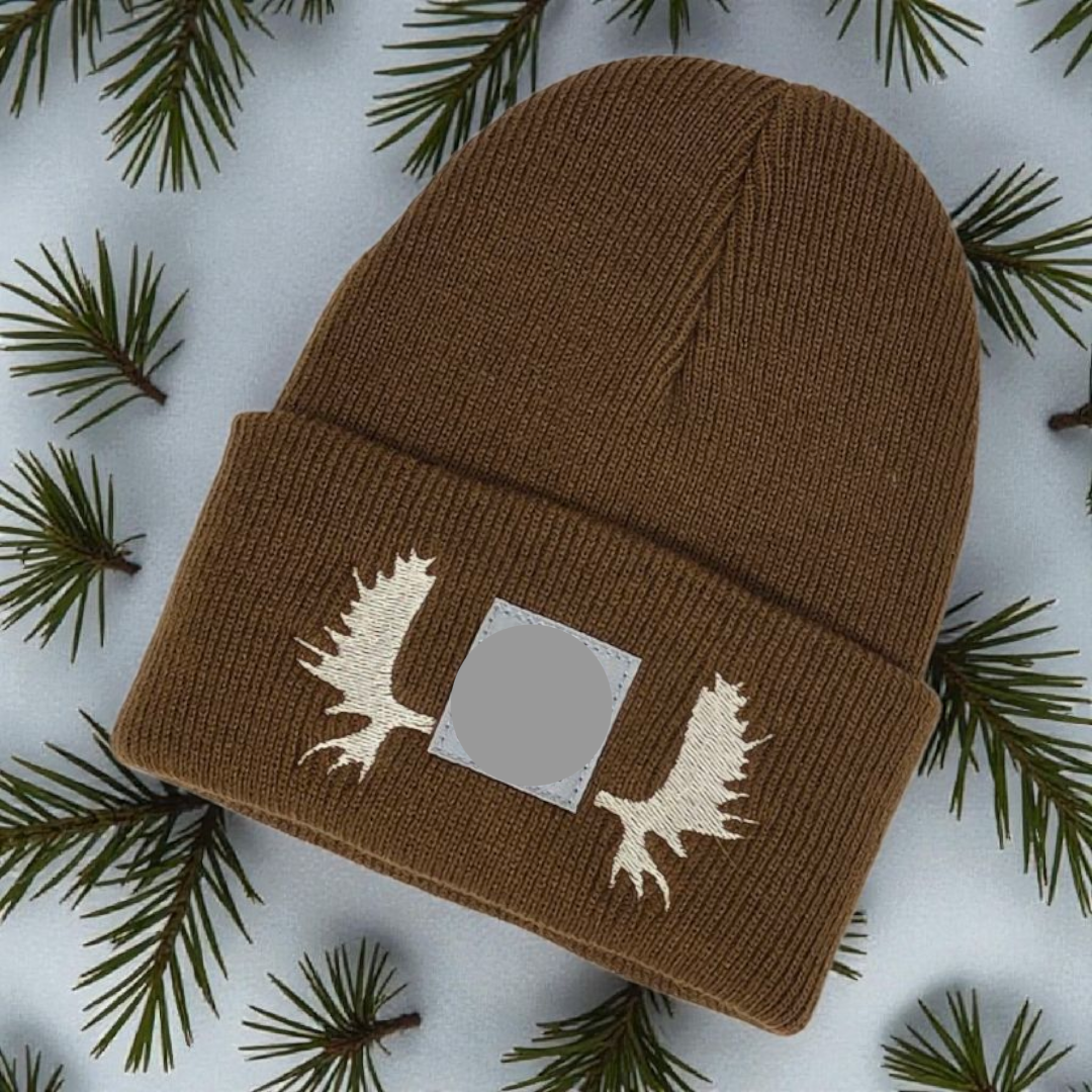 BABY/TODDLER Moose, Deer or Elk Antler beanie  Embroidered Boy's Winter Hat Woodland Theme Outdoor Mountain Wildlife Child Hat Baby Boy Hat