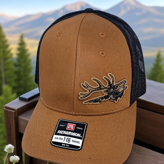 Richardson 115 Snapback Hat with Laser-Engraved Bugling Elk Patch