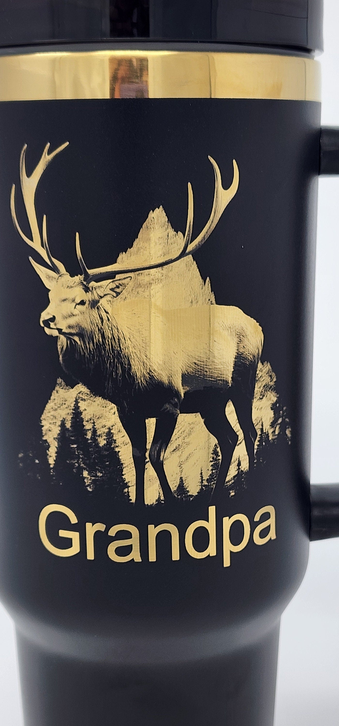 Personalized Father's Day Gift Laser Engraved 40oz Tumbler Elk Hunter Dad Husband Grandpa Gift for Dad Unique Gift Custom Father's Day Gift