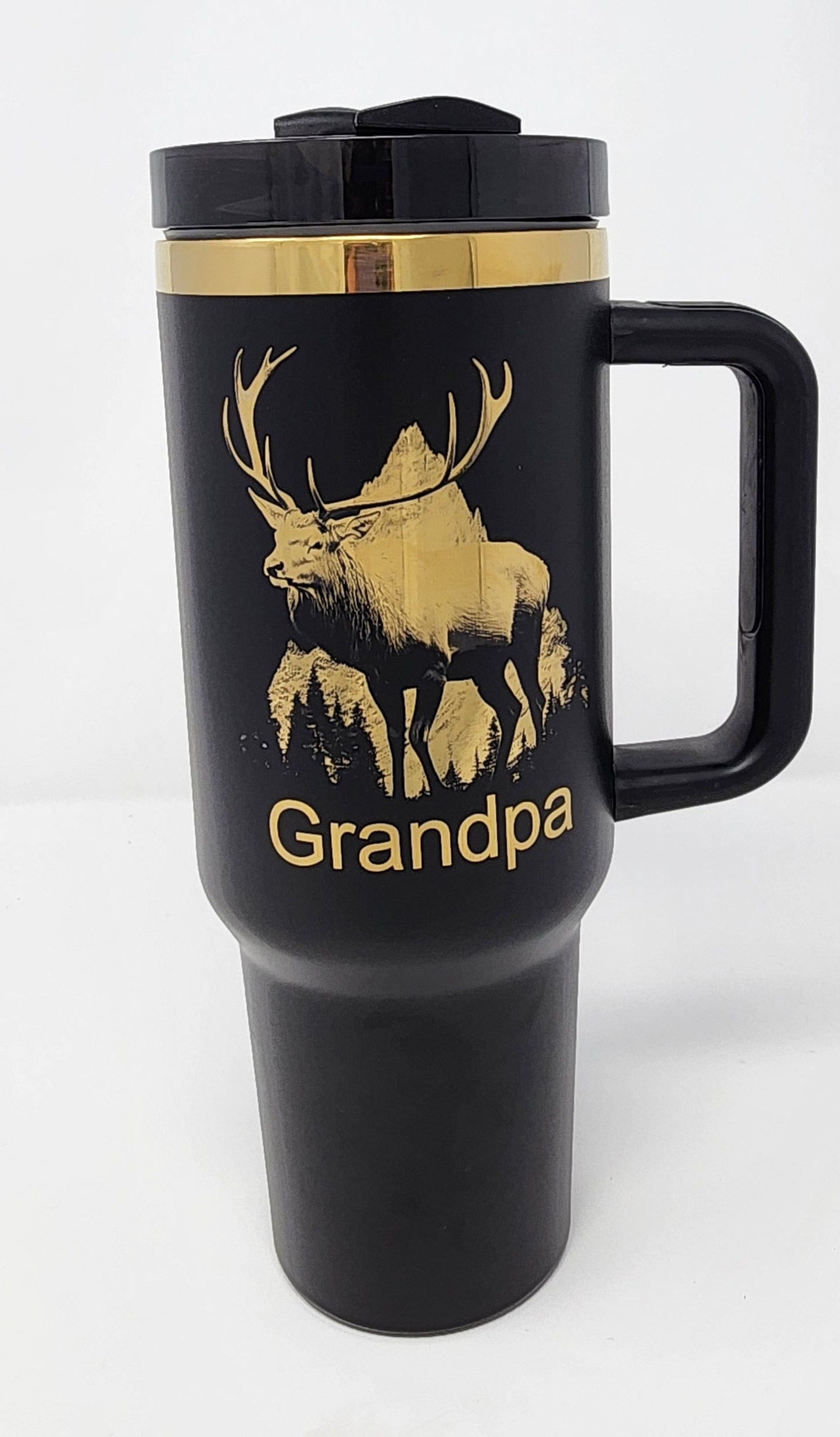 Personalized Father's Day Gift Laser Engraved 40oz Tumbler Elk Hunter Dad Husband Grandpa Gift for Dad Unique Gift Custom Father's Day Gift