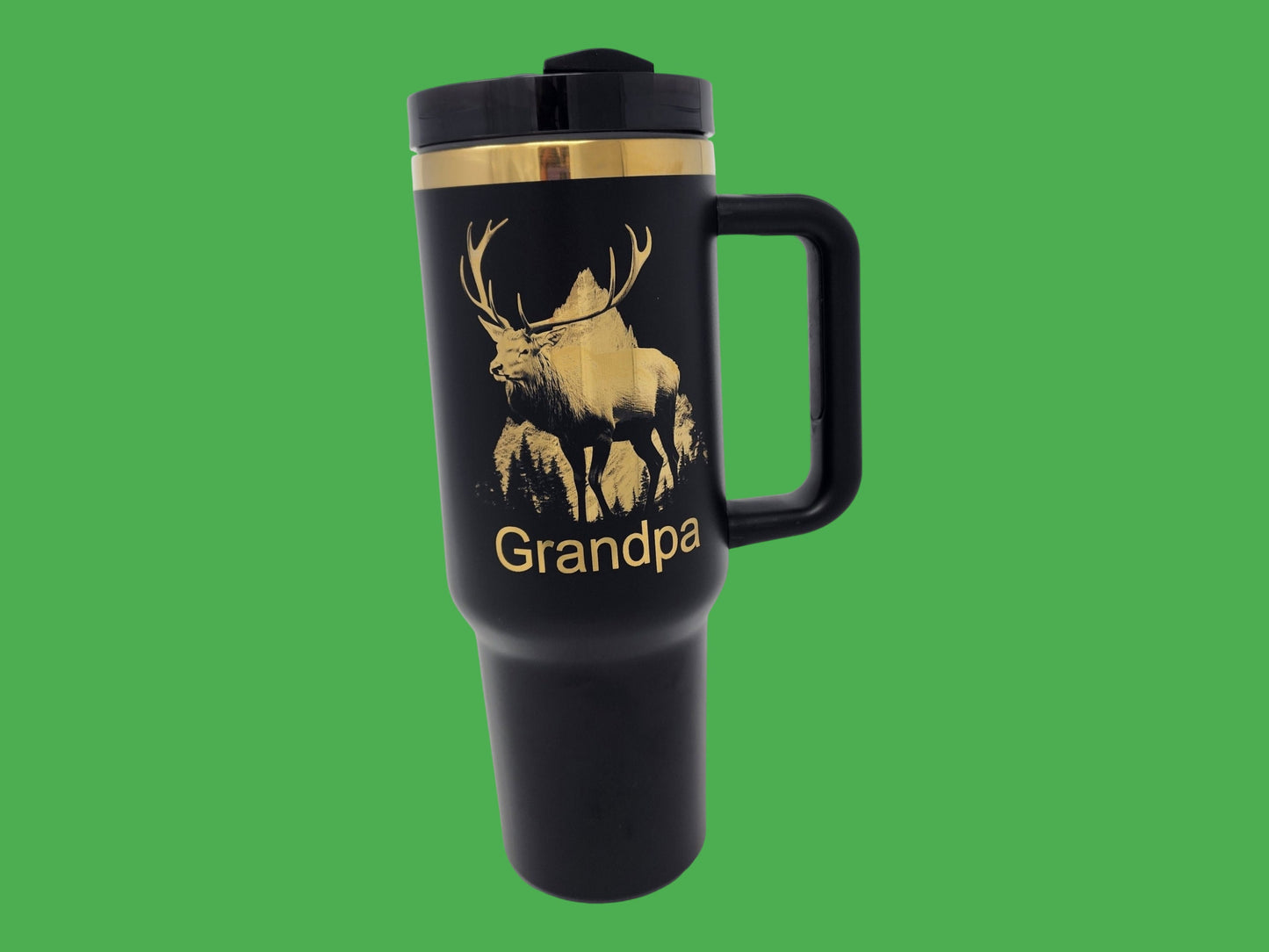 Personalized Father's Day Gift Laser Engraved 40oz Tumbler Elk Hunter Dad Husband Grandpa Gift for Dad Unique Gift Custom Father's Day Gift