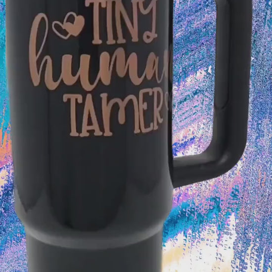 Custom PRESCHOOL Teacher or DAYCARE Provider Gift Laser Engraved 30oz Tumbler Personalized Childcare Tiny Human Tamer