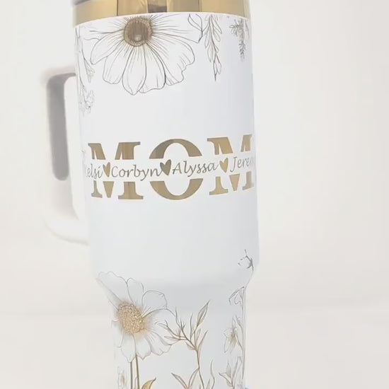 Personalized Laser Engraved 40oz Tumbler Mother's Day Gift Mom Mama Personalized with Names Gift Grandma Gift