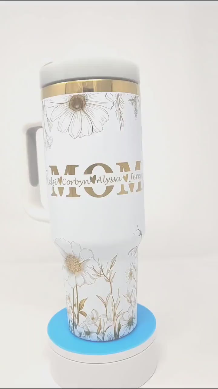 Personalized Laser Engraved 40oz Tumbler Mother's Day Gift Mom Mama Personalized with Names Gift Grandma Gift