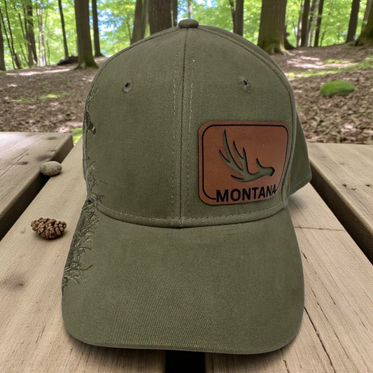 Dri Duck Montana Trucker Hat - Embroidered Buck & Laser-Engraved Antler Patch