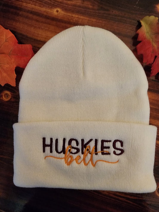 Belt Huskies white beanie