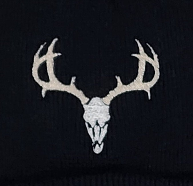 Deer Skull Embroidered Beanie with rechargeable light| Embroidered Hat | Camping | Walking | Hiking | Jogging | Night Shift