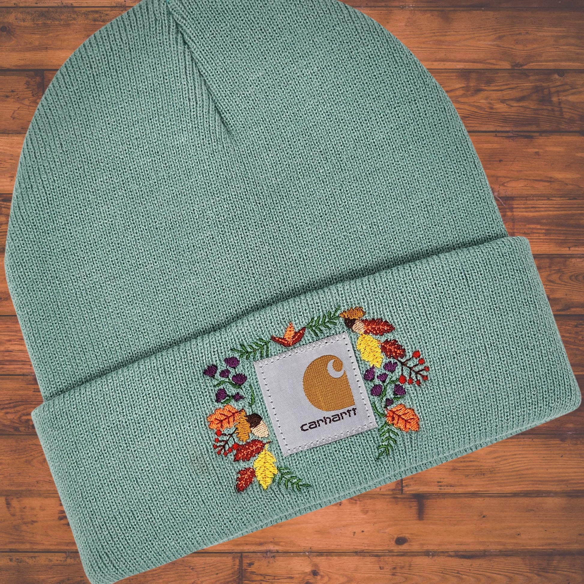 Fall Leaves Embroidered Beanie | Custom Embroidery | Unique Gift | Girlfriend | Mom | Trendy Fall Accessories | Warm Hat