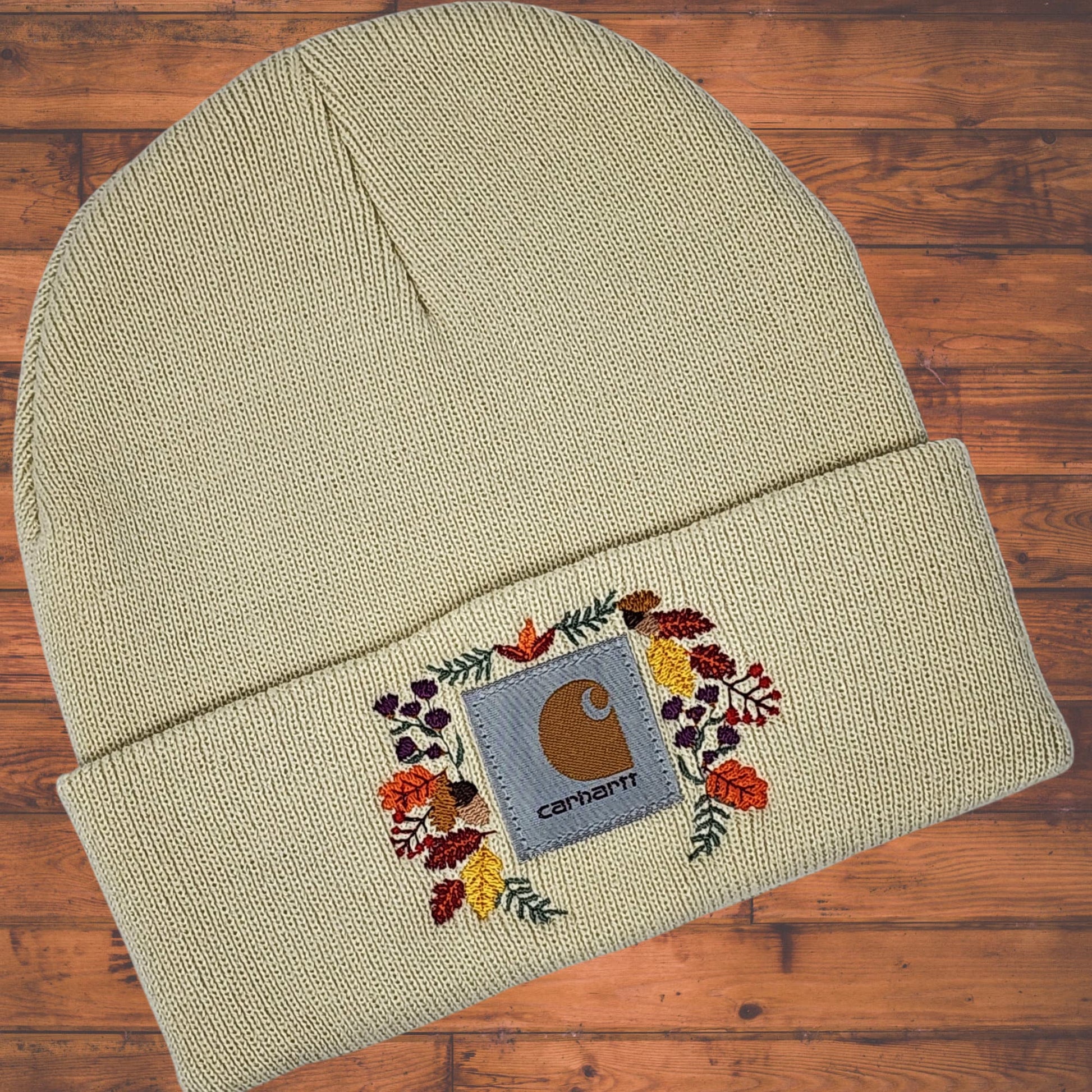 Fall Leaves Embroidered Beanie | Custom Embroidery | Unique Gift | Girlfriend | Mom | Trendy Fall Accessories | Warm Hat