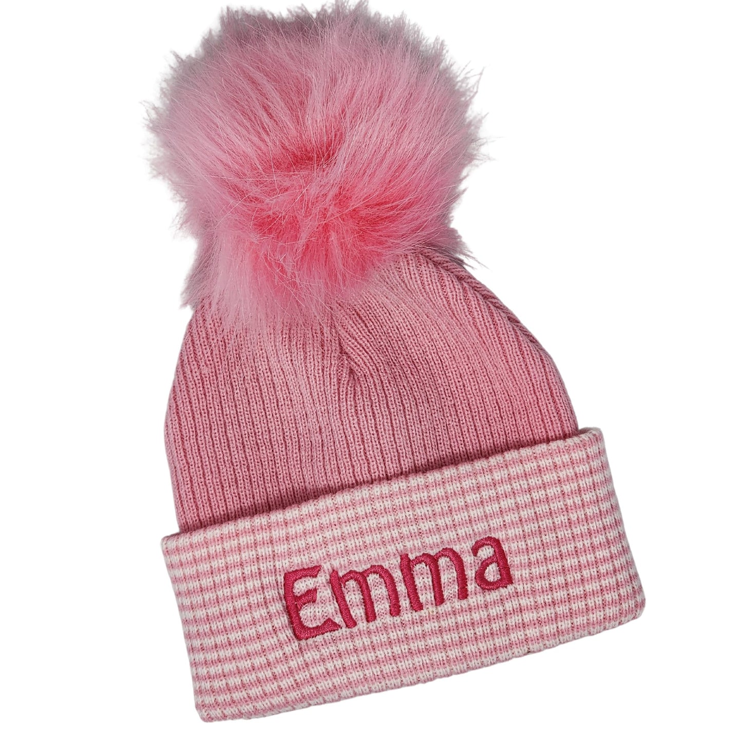 Personalized Embroidered BABY/TODDLER Beanie | Fluffy Pom | Unique Embroidered Hat | Baby Girl | Baby Boy | Toddler | Embroidered Name