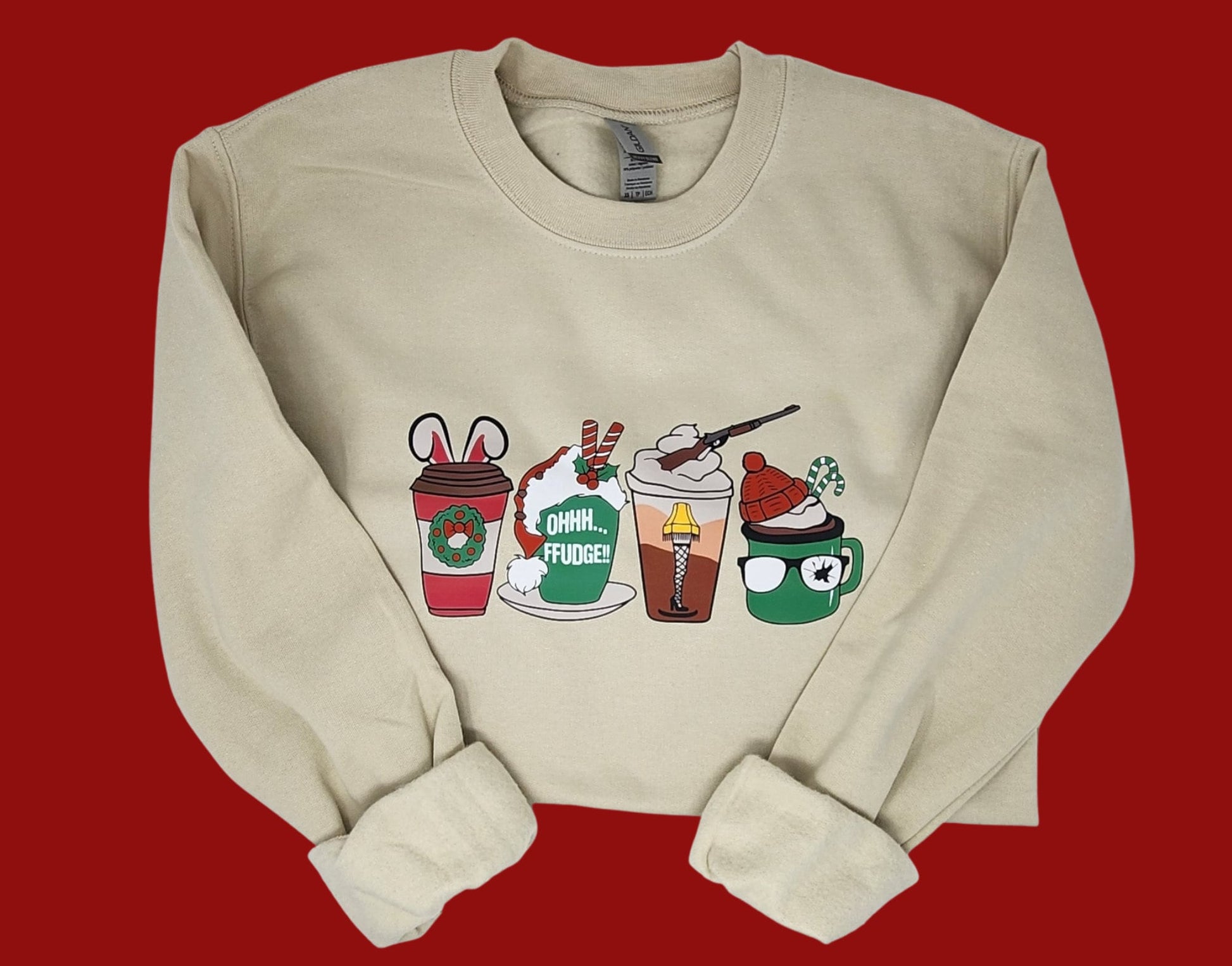 Christmas Cups Crewneck Sweatshirt | Oh Fudge | Christmas Shirt