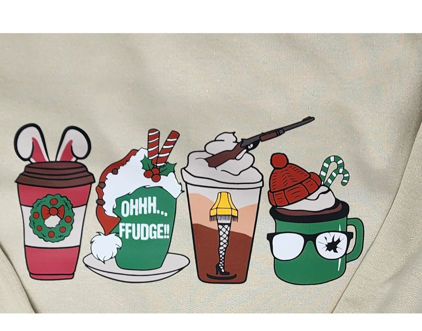 Christmas Cups Crewneck Sweatshirt | Oh Fudge | Christmas Shirt